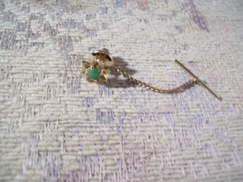 Vintage Gold Tone Jade Style Star Burst Flower Tie Tac - Very Nice ! - £7.39 GBP