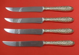 Southern Rose by Manchester Sterling Steak Knife Set 4pc Texas Sized Custom - £224.22 GBP
