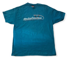 Vintage Steel Harley Davidson Chattanooga, Tennessee Turquoise Blue T-Sh... - $26.44