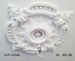 85CM LARGE Ceiling Rose Beautiful White Ornate Home Decor Medallion HUGE... - $99.50