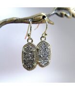 Kendra Scott Lee Silver Drop Earrings In Platinum Drusy  - $20.90