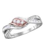 10k Two-tone Gold Round Diamond 3-stone Bridal Wedding Engagement Ring 1... - £239.00 GBP