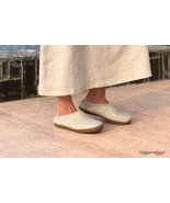 Handmade Outdoor Slipper With Rubber Sole - Light Brown - Eco-friendly S... - $98.81 CAD