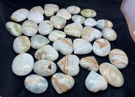 Caribbean blue calcite 33PCs 3.5 KG lot Hearts and palm soap shape wholesale lot - £119.43 GBP