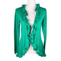 Matilda Jane Spring to Mind Sweater S Open Front Green Ruffles - £22.91 GBP