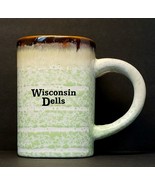 Wisconsin Dells Souvenir Green Brown 16 oz. Stoneware Coffee Tea Mug - $15.27
