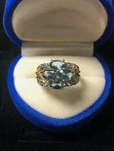 14k Yellow Gold Natural 2.52ctw Blue Topaz Ring - £385.31 GBP