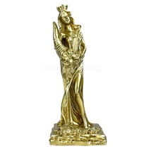 Goddess of Wealth Fortune Tyche Luck Fortuna Statue Sculpture Gold 7.87 in - $41.98