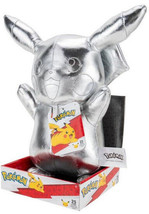 Pikachu Plush Silver 12&quot; GameStop Pokemon 25th Anniversary Celebration Chrome - £14.31 GBP
