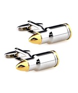 BULLET CUFFLINKS Military Hunting Hunter Replica Novelty Gold Silver w G... - £9.60 GBP