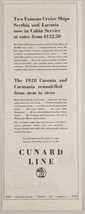1928 Print Ad The Cunard Line Cruise Ships 88 Years of Service - £10.60 GBP