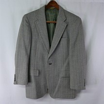 Vtg 80s Palm Beach 42R Tan Gray Herringbone Tweed Mens Blazer Jacket Spo... - £36.13 GBP