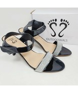 OUTDOOWALS Women&#39;s heeled sandals Size 6 m black silver glitter - £28.42 GBP