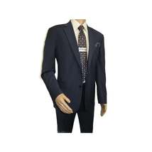Men Suit BERLUSCONI Turkey 100% Soft Italian Wool Super 180's #Ber28 Navy Blue image 5