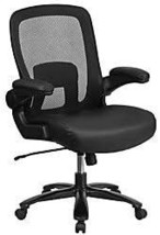 Flash Furniture HERCULES Series Big &amp; Tall 500 lb. Rated Black Mesh/LeatherSoft - £326.19 GBP