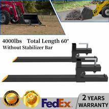 4000Lbs 60&quot; Tractor Clamp On Pallet Forks For Skid Steer Loader Bucket U... - $207.99