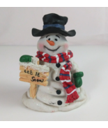 Vintage Ganz Melting Snowman Holding Let It Snow Sign 4&quot; Christmas Figurine - $230.29 MXN