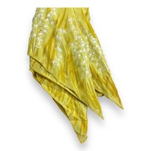 Vtg Vera Neumann Lily Of Valley Floral Yellow Sheer 30” Square Silk Scarf - $24.26