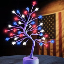 4th of July Decorations Tree with Star Lights Table Decor - £24.37 GBP