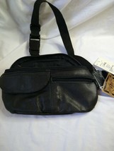 Vintage Mundi Leather Black Fanny Pack Belt Bag Unisex NWT - $32.66