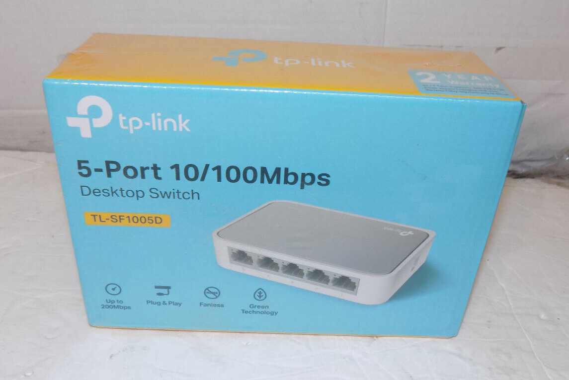 TP-LINK 5 Port 10/100Mbps Switch Desktop TL-SF1005D New - $19.58