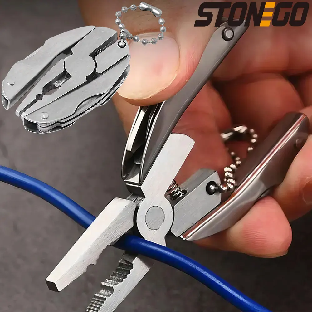 STONEGO Stainless Steel Foldable Outdoor Multifunctional Tool - Pliers, - £9.89 GBP