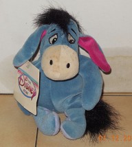 Vintage Disney Store Winnie The Pooh 6&quot; Eeyore beanie plush stuffed toy Rare #3 - £7.67 GBP