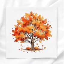 Fall Tree Quilt Block Image Printed on Fabric Square FFP74966 - $3.82+