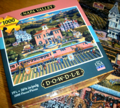 Jigsaw Puzzle 1000 Pcs Dowdle Folk Art Napa Valley CA Wine Train Tour Complete - £11.67 GBP