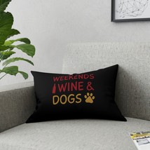 Weekend Wine &amp; Dogs Bold Broadcloth Pillow - £29.82 GBP+