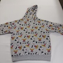 Disney Mickey Mouse Youth Medium Hoodie Gray All Over Print Pullover Sweatshirt image 13