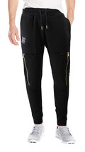 Men&#39;s Black Athletic Zipper Fitness Joggers Gym Drawstring Sweatpants Sl... - $32.05