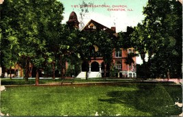 Vtg Postcard 1911 1st Congregational Church Evanston Illinois - £4.87 GBP