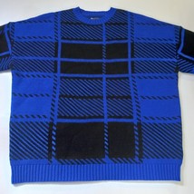 ASOS Design Men's Blue & Black Long Sleeve Flannel Pullover Sweater Size Medium image 11