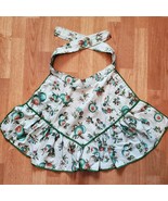 Vintage Handcrafted Half Apron Green Fruit 18&quot; Long 44&quot; Waist w/ Ties - €12,15 EUR