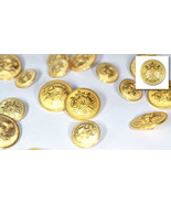 Set of Die Cast Metal Blazer Buttons B438-GOLD Gold Colour 3L/7S ø20mm ø... - £14.18 GBP