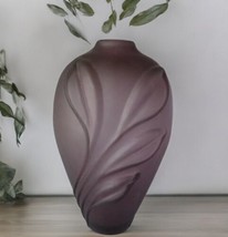 Two&#39;s Company Amethyst Hand Blown VASE Floral Embossed 6.5” x 4&quot; Purple ... - $29.69