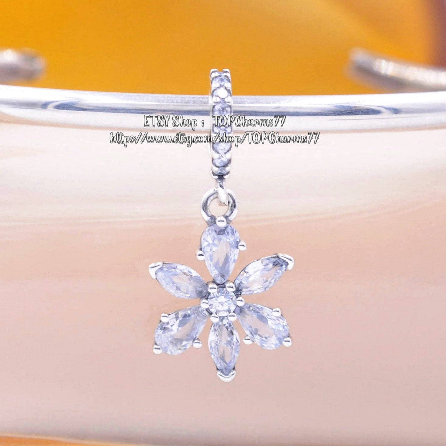 2022 Winter Release 925 Sterling Silver Sparkling Herbarium Cluster Dangle Charm