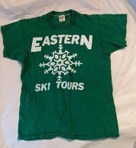 Vintage 1970s Eastern Ski Tours I Survived Endless Weekend T Shirt Green USA S - £35.79 GBP