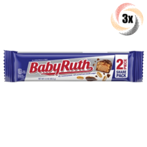 3x Packs Baby Ruth Chocolatey Peanut Caramel Smooth Nougat King Candy | 3.3oz - £11.44 GBP