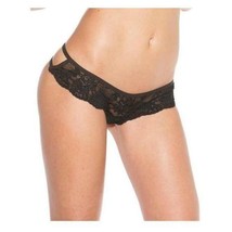 STRETCH LACE STRAPPY BACK DETAIL PANTIES COLOR BLACK - $9.99
