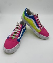 Vans Old Skool Neon Color-Block Skate Shoe - Pink Purple Yellow Size W 7.5 M 6 - £14.65 GBP