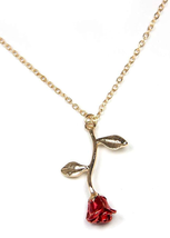Necklaces for women, Gold Necklace For Women Rose Necklace With Pendant, Aesthet - £14.10 GBP