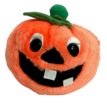 Dakin Halloween Pumpkin Plush 1982 Orange Jack O Lantern Smiling 6&quot; Stuffed Toy - £18.24 GBP