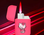Pink Glitter Hello Kitty Pink Flame Pocket Lighter Refillable Cute NEW U... - $12.82