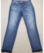 NYDJ Straight Leg Jeans Women&#39;s 8 Blue Denim Convertible Ankle Pockets C... - $24.36