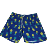 maamgic royal blue lined swim trunks shorts yellow/green pineapples size... - $414.05 MXN
