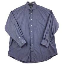 Brooks Brothers Dress Shirt Men&#39;s 16/3 Blue Plaid Long Sleeve Button Up Relaxed - £19.76 GBP