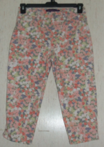 EXCELLENT WOMENS GLORIA VANDERBILT Amanda FLORAL PRINT DENIM CAPRI  SIZE 8P - £25.60 GBP