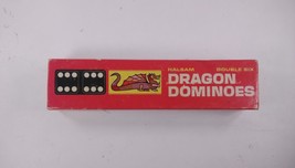 Vintage Halsam Double Six Dragon Wooden Dominoes 28 Pieces No. 622 Playskool - £5.45 GBP